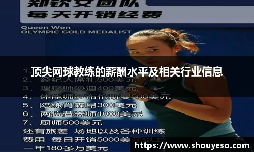 顶尖网球教练的薪酬水平及相关行业信息