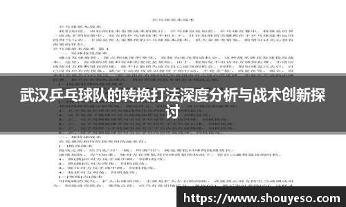 武汉乒乓球队的转换打法深度分析与战术创新探讨